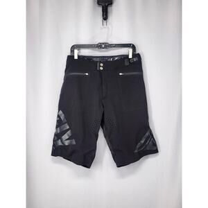 Fly Racing Shorts Mens 32 Black Motocross MTB Vented Pockets Adjustable Waist